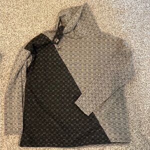 Gray and Black Patterned Sweater